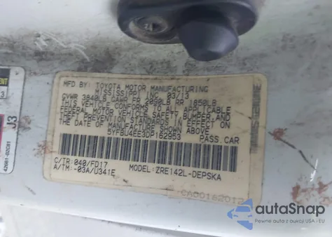 2013 Toyota Corolla S из США, поврежденный, VIN 5YFBU4EE3DP162953